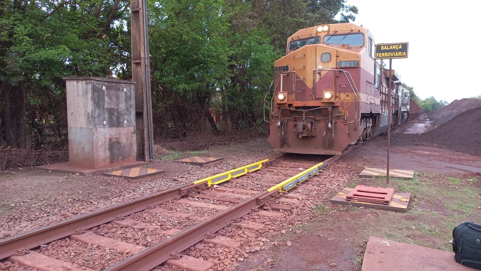 Locomotive on the dynamic rail scale
